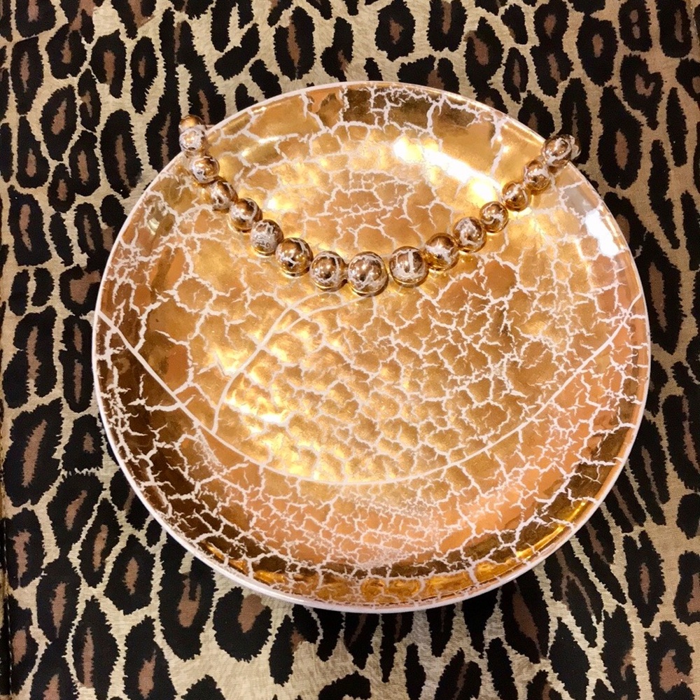 Il Cardio D’oro vintage Italy 14k gold leaf plate